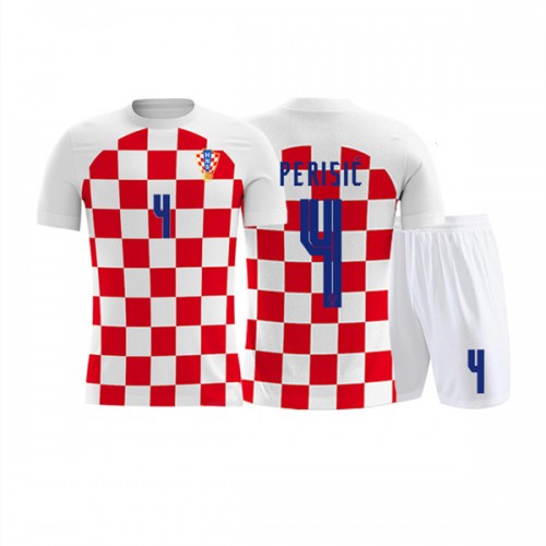 Kroatia VM 2022 Ivan Perisic 4 Hjemme Landslagsdrakt Kortermet